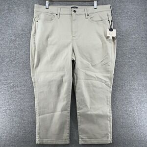 NYDJ Liftxtuck Cropped Pants Women Size 18W Beige Casual NEW